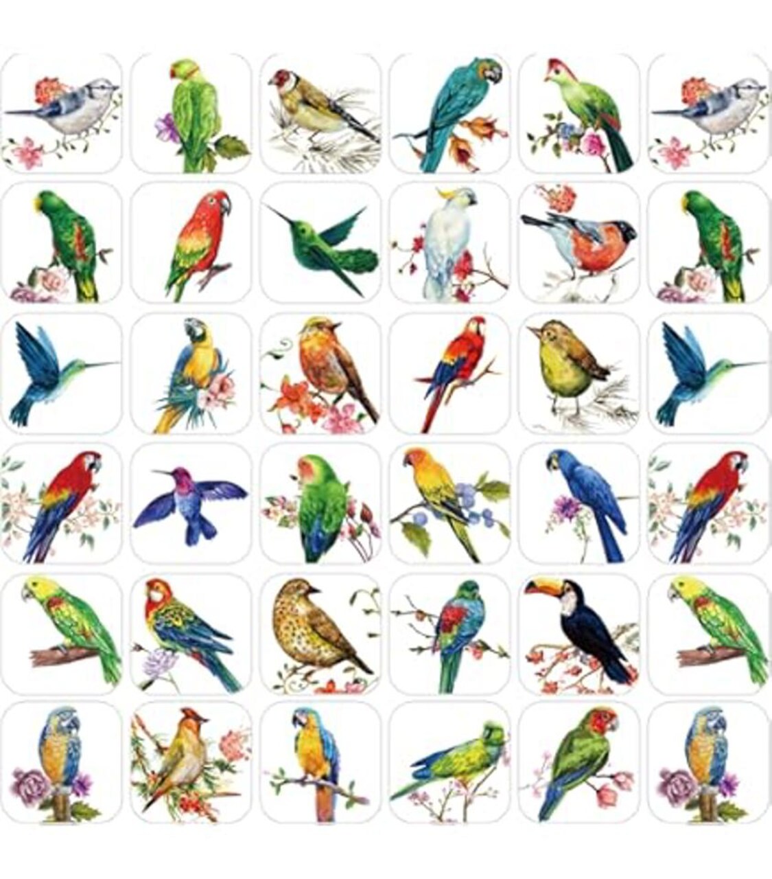 Bird Stickers 1" – 120 Pack Colorful Animal Stickers for Classroom Rewards, Scrapbooking & Crafts